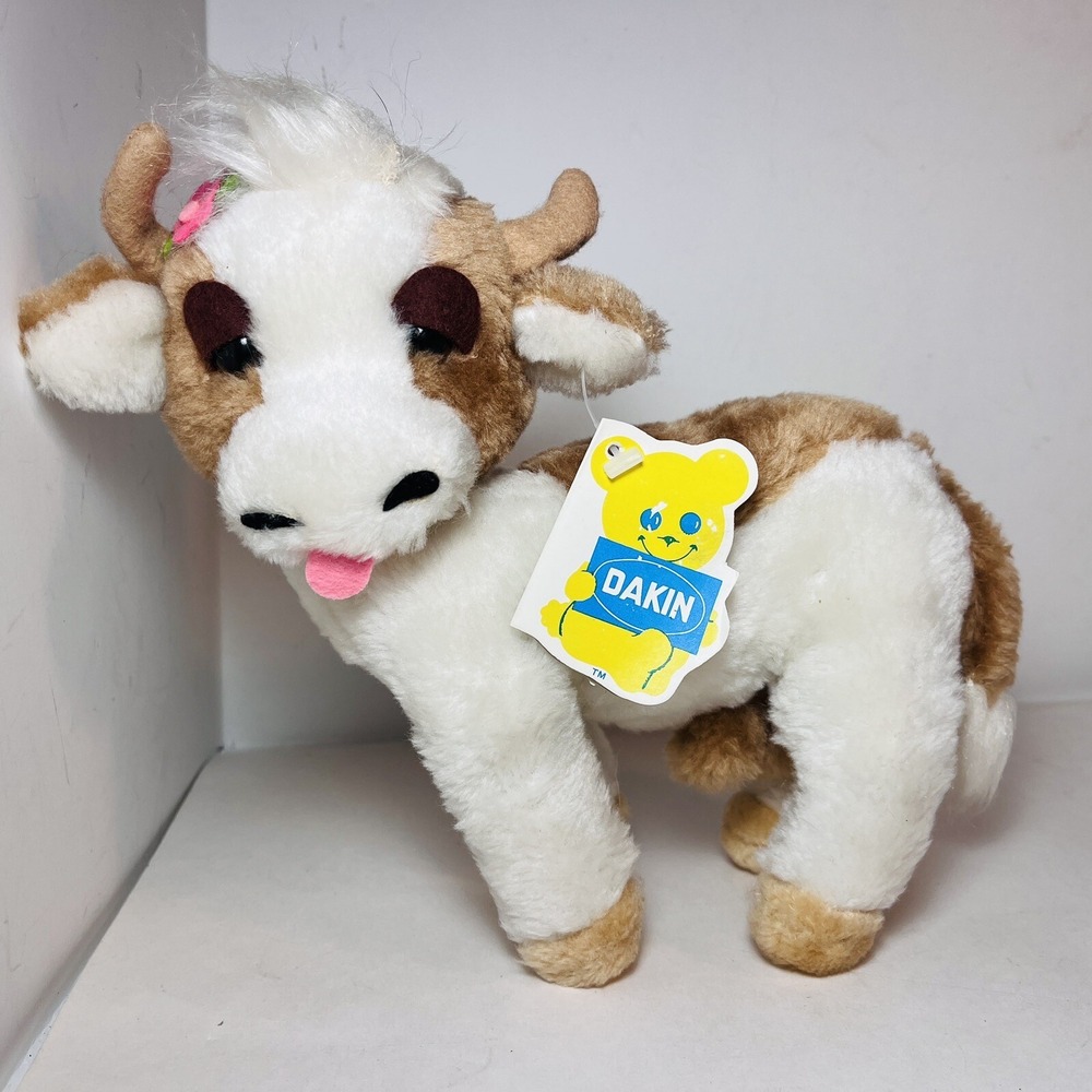Vintage 1977 Dakin NatureBabies Buttercup Cow Plush 31-1921 With Tags